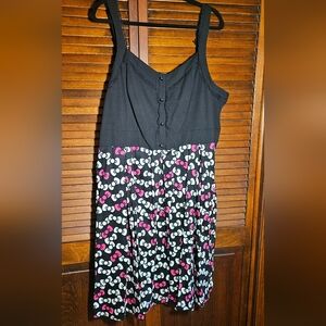 Torrid Sanrio Hello Kitty women's black bow print sleeveless dress Size 20